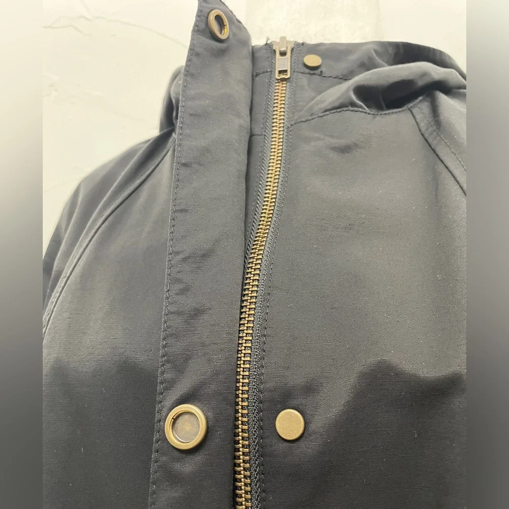 Eileen Fisher Black Organic Cotton Nylon Hooded Jacket - Picture 11 of 16